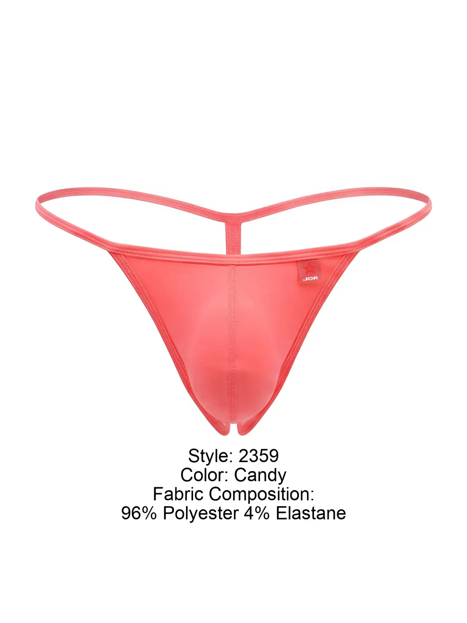 Jor 2359 axel g-string candy color candy sheer polyester and elastane thong with thin supportive design