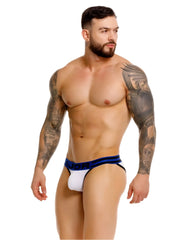 Jor 2362 rush bikini white briefs with navy blue elastic waistband designed for comfortable everyday wear