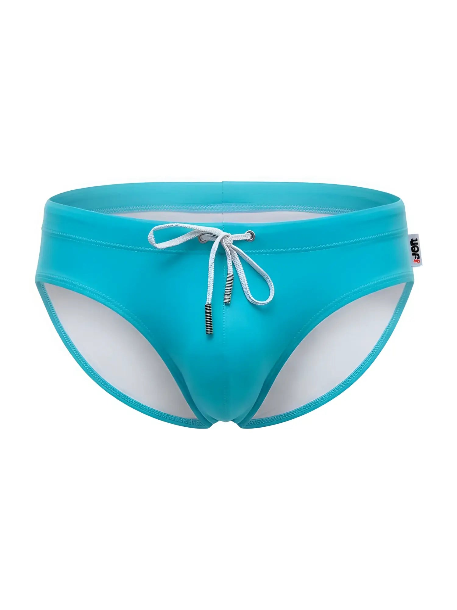 Turquoise JOR 2387 travel swim briefs with white drawstring and elastic waistband for comfortable swimming