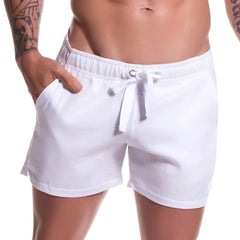 White jor arrecife copacabana mini shorts swimwear with drawstring elastic waistband and relaxed fit size m