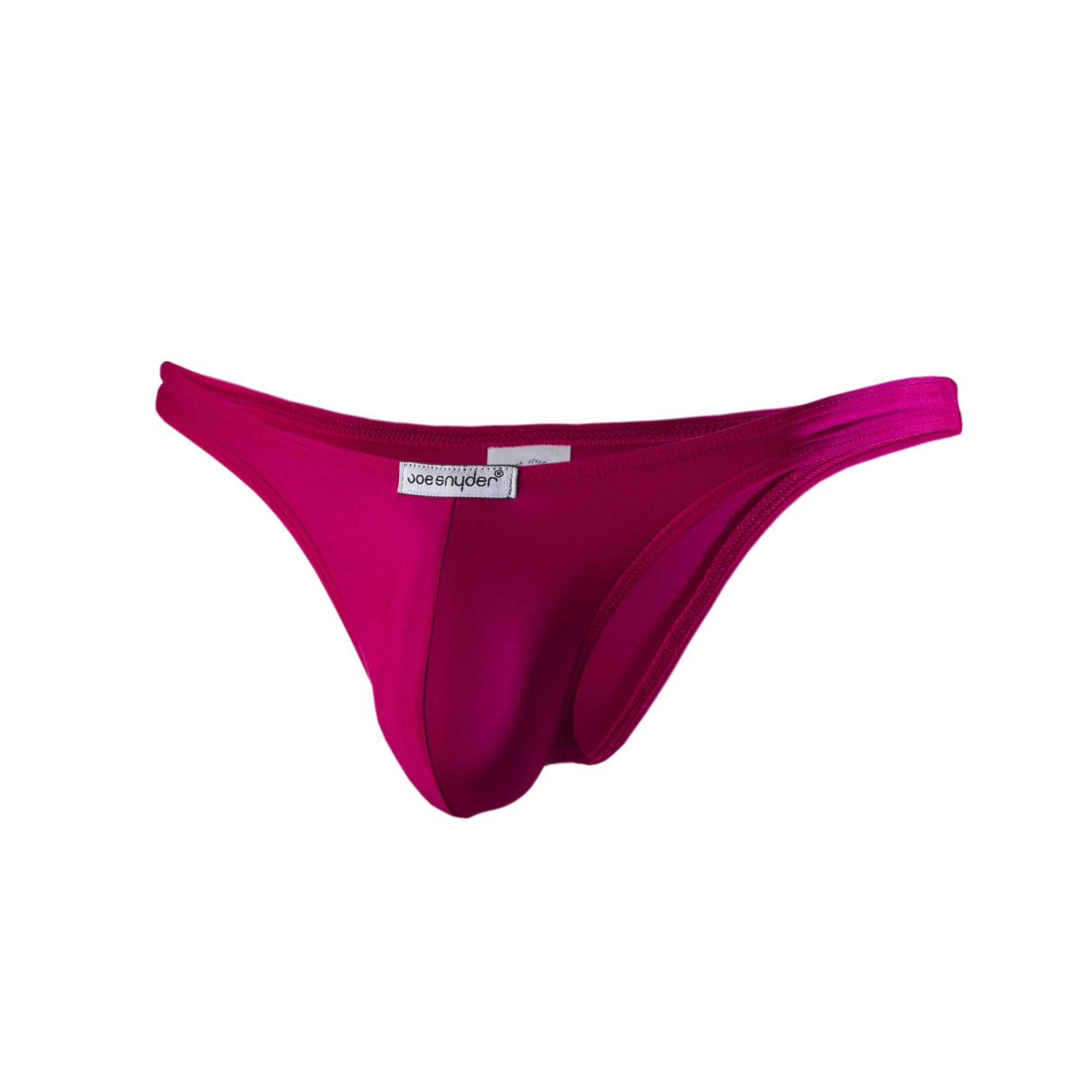 Vibrant magenta joe snyder thong made of smooth stretchy fabric with sleek form fitting design for comfortable wear