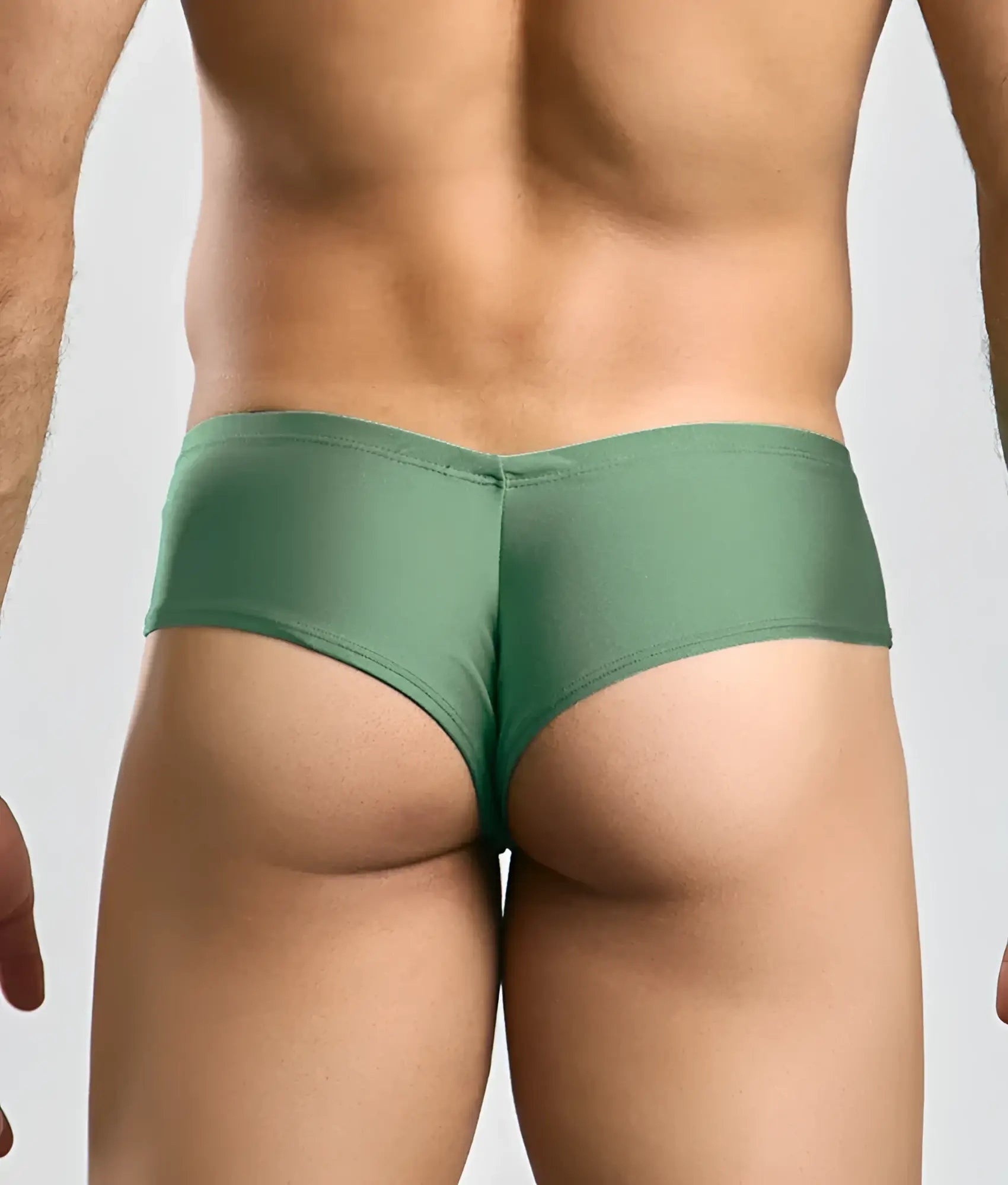 Green justin + simon cheek briefs with smooth stretchy fabric low rise cut for comfortable everyday wear