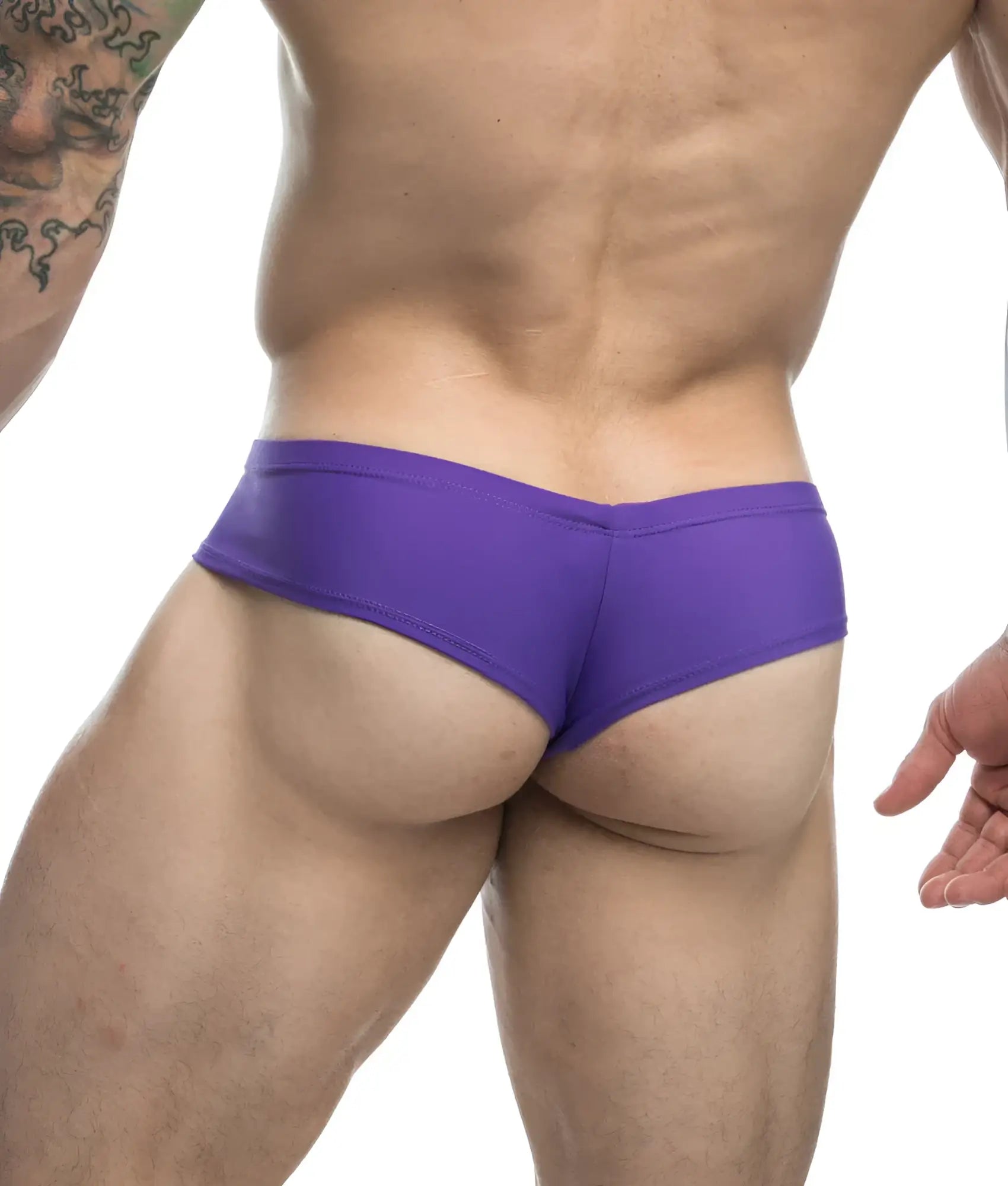 Purple justin and simon cheek athletic briefs with smooth form fitting fabric for active wear