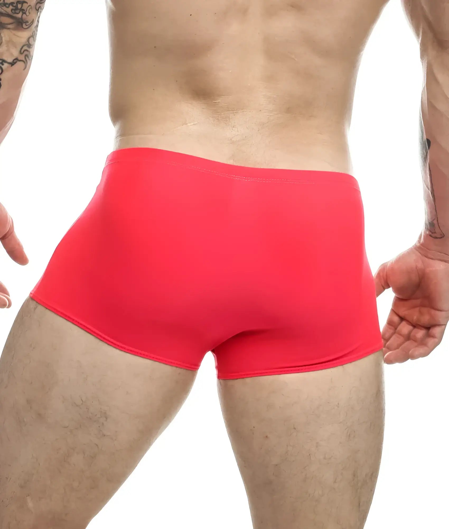 Justin + Simon classic boxer bright red form-fitting boxer briefs made of smooth stretch fabric for comfortable wear