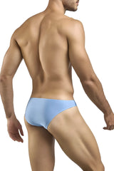 Light blue smooth-textured men’s briefs justin simon xsj01 classic bikini for comfortable everyday wear