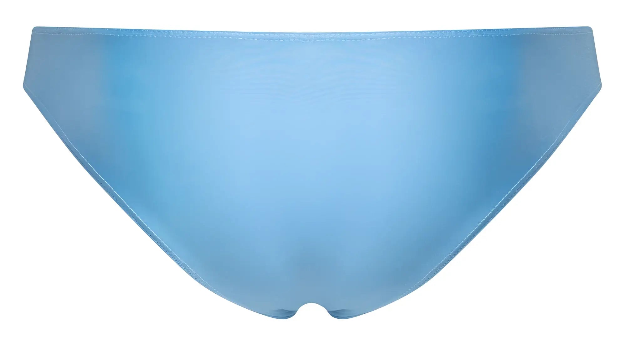 Justin+Simon XSJ01 classic bikini bottom in baby blue with smooth satin finish and clean edge stitching