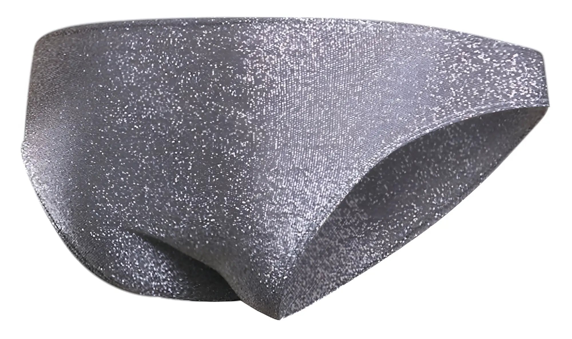 Justin+Simon XSJ01 classic bikini swim trunks in shiny silver lurex gray with a sleek form-fitting design