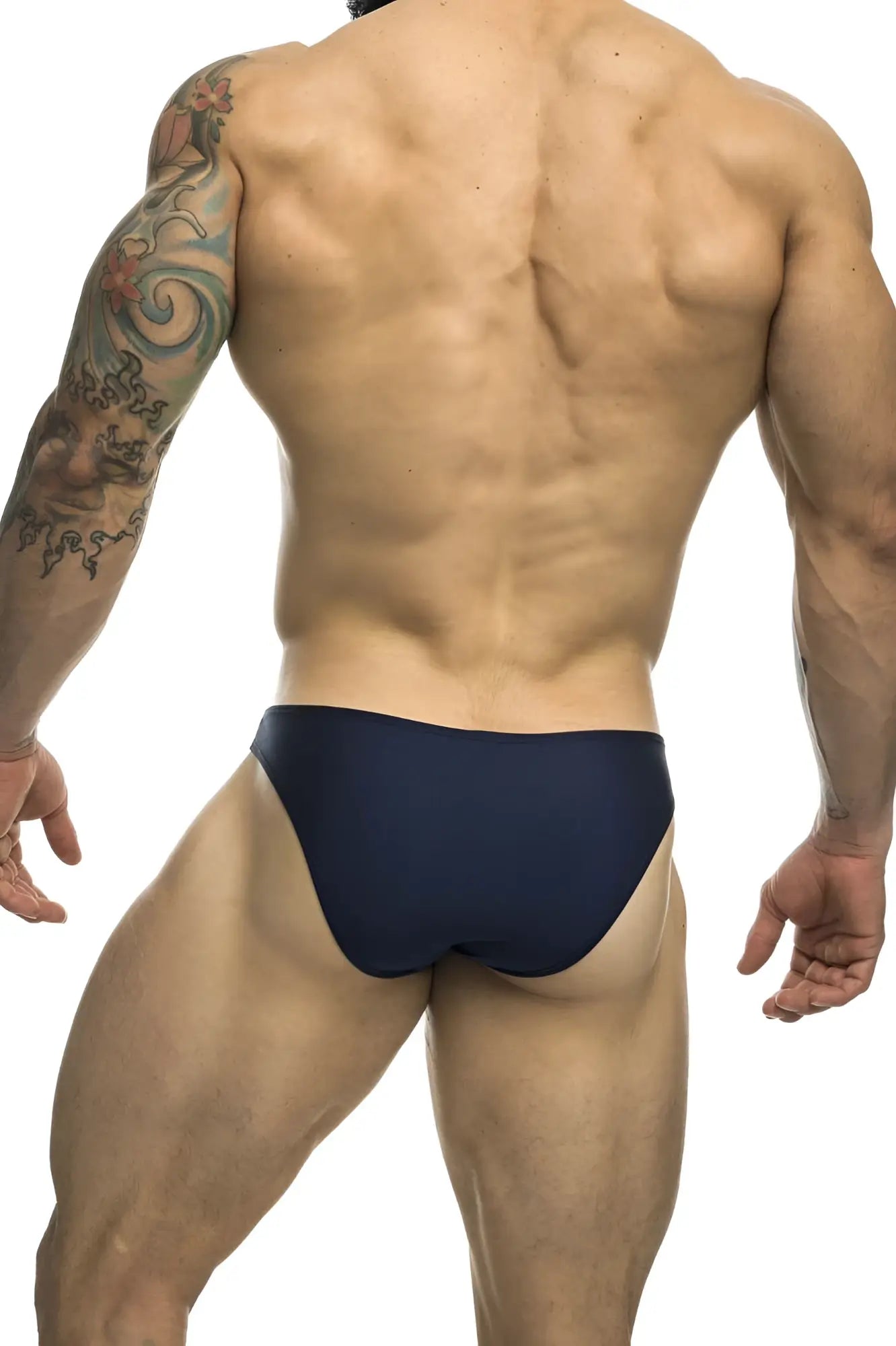 Navy blue classic bikini briefs by Justin Simon made from soft breathable fabric for everyday comfort