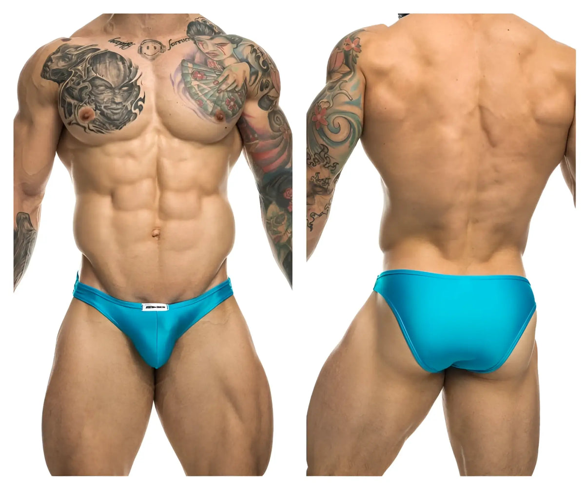 Bright turquoise justin simon xsj01 classic bikini athletic briefs with sleek form fitting design for active wear