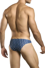 Blue swim trunks justin simon xsj01 classic bikini with white star pattern and usa flag colors