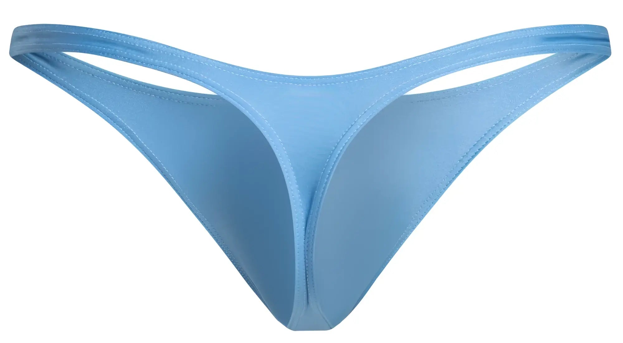 Light blue seamless thong made of smooth fabric with minimalist design by justin simon xsj03 classic thongs