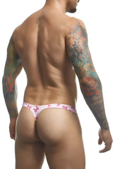 Justin simon xsj03 classic pink thong with small pink bow pattern in coquette color for comfortable wear