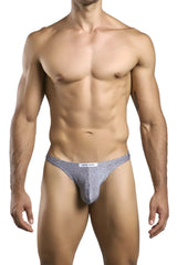 Justin simon xsj03 classic thongs silver glitter briefs with lurex gray material and white waistband label