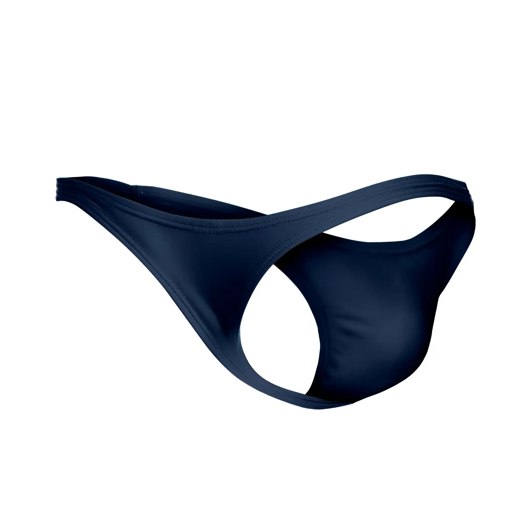 Navy blue thong from JUSTIN+SIMON XSJ03 made of smooth stretchy fabric with a sleek minimalist design