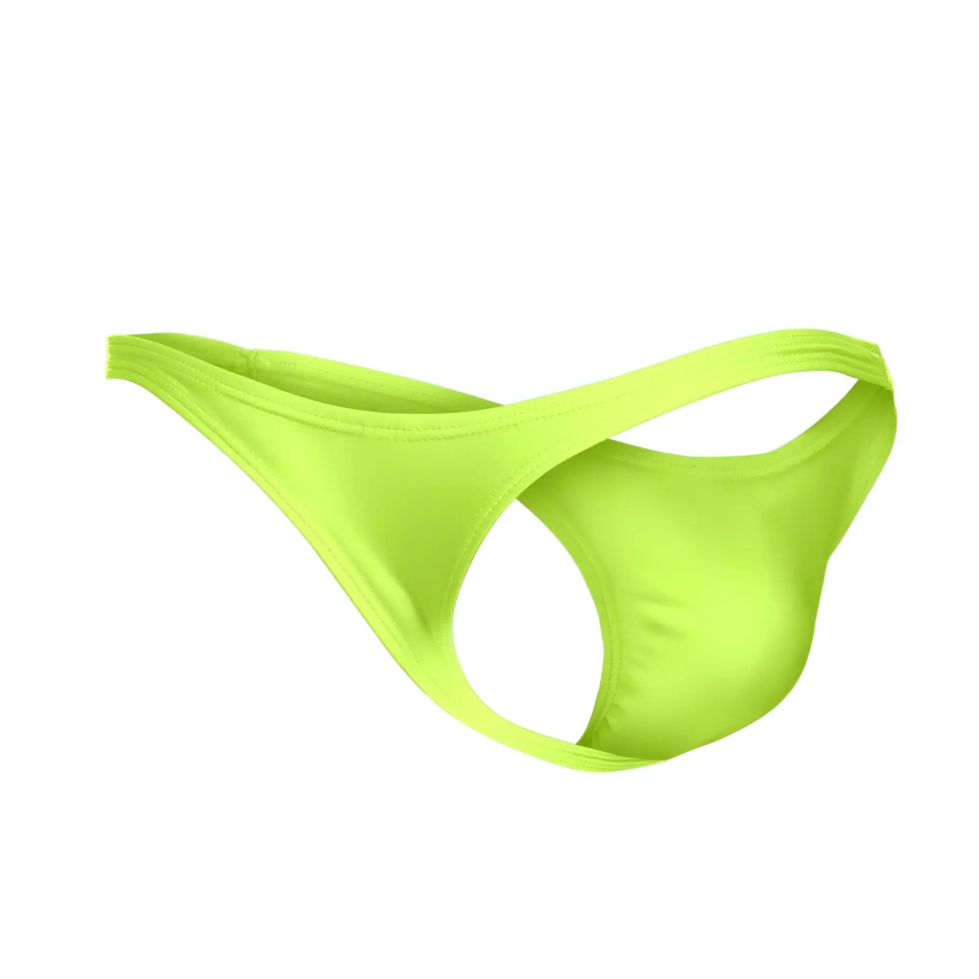 Justin Simon xsj03 classic neon green thong made of smooth stretchy fabric with a sleek minimalist design