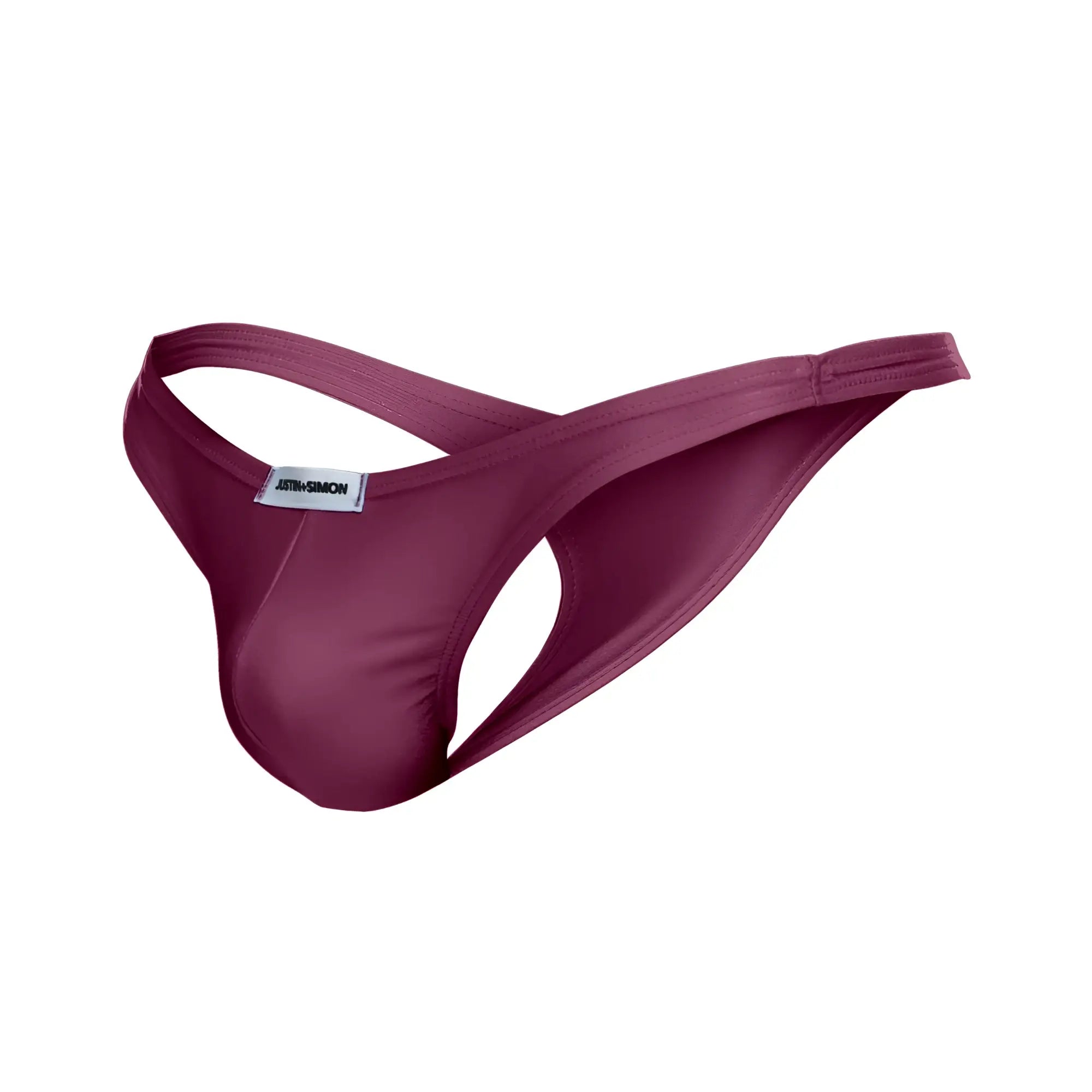 Justin simon xsj03 classic thong in wine color with smooth texture sleek design and adjustable straps