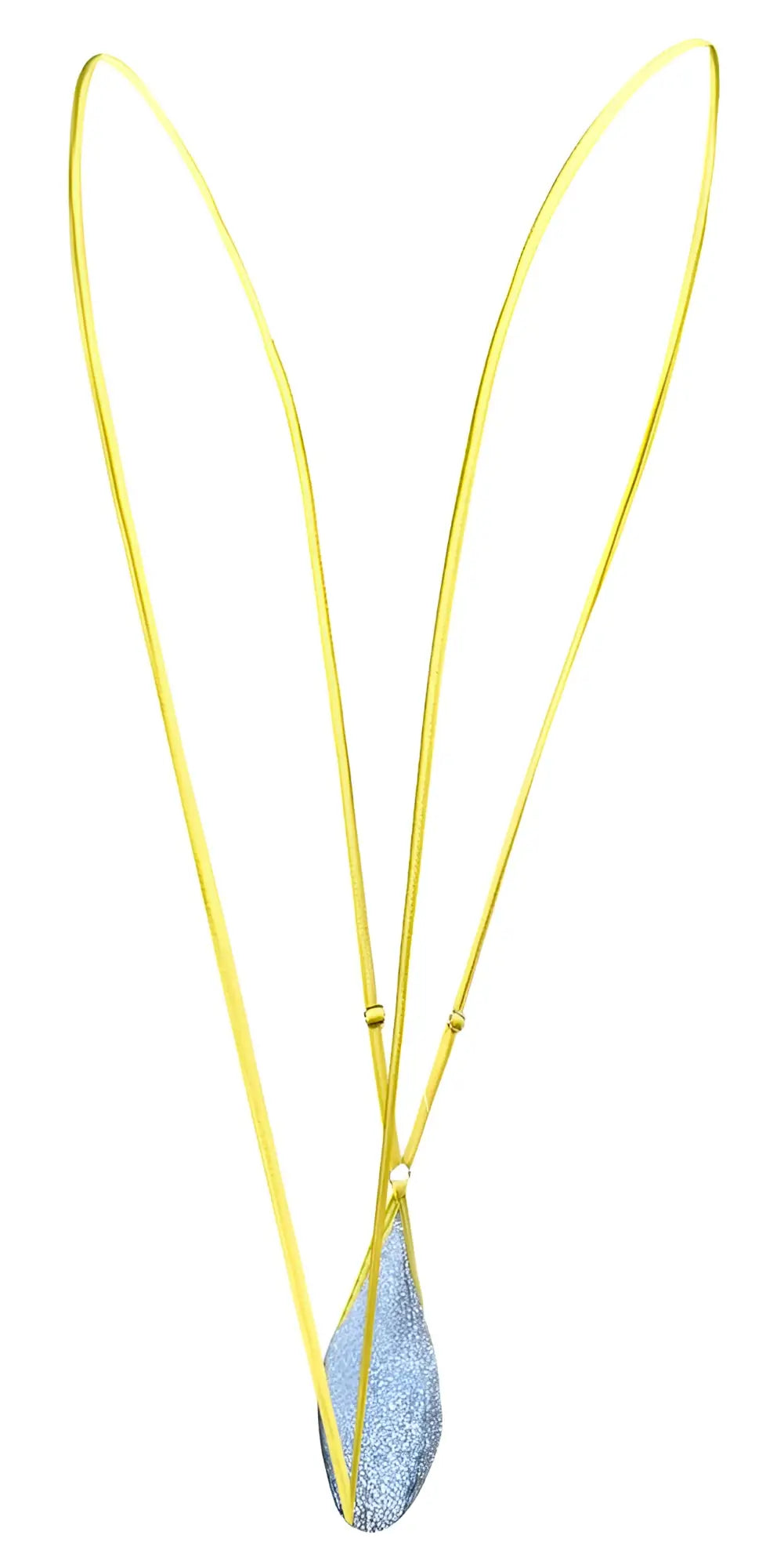 Delicate gold-toned justin simon xsj04 necklace with a teardrop pendant featuring blue glitter lurex finish