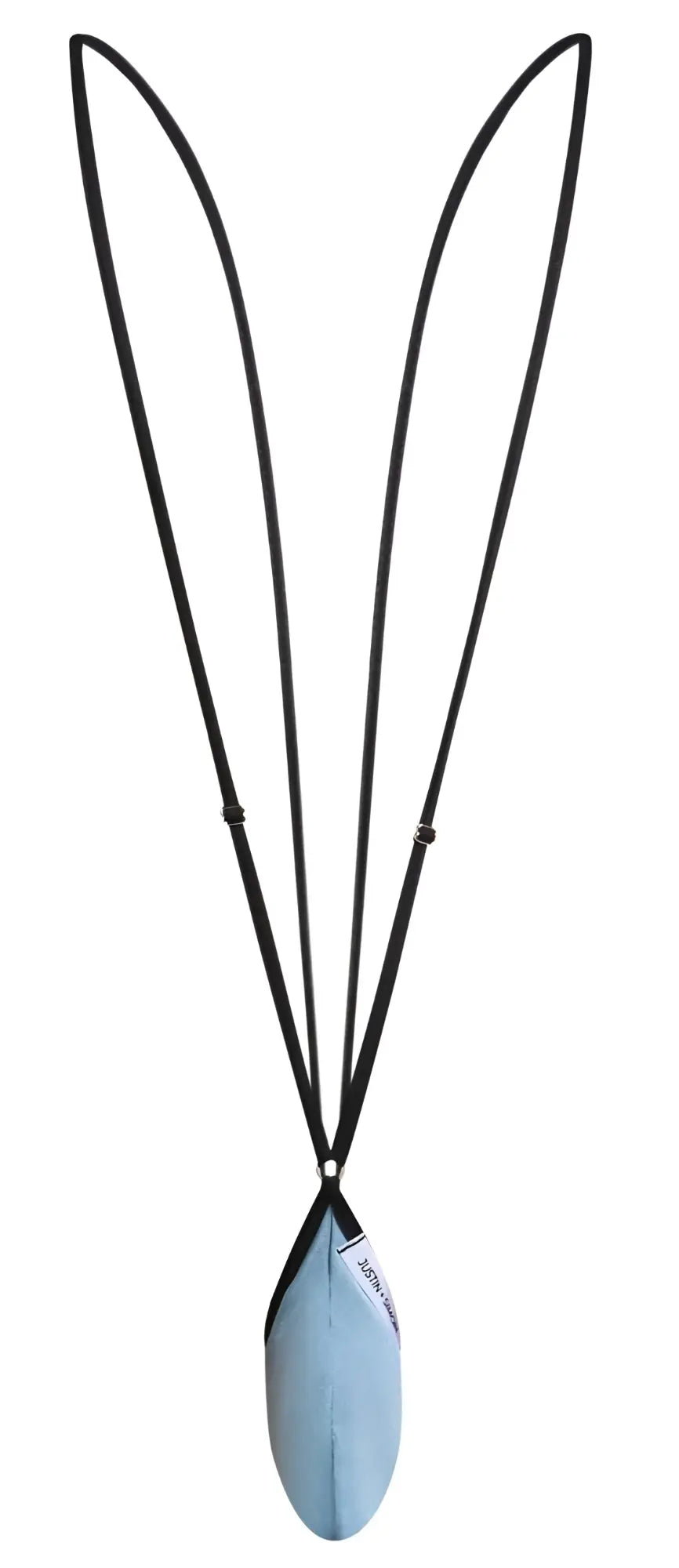 Justin simon xsj04 sling color metal green light blue teardrop pendant on black cord with sleek design