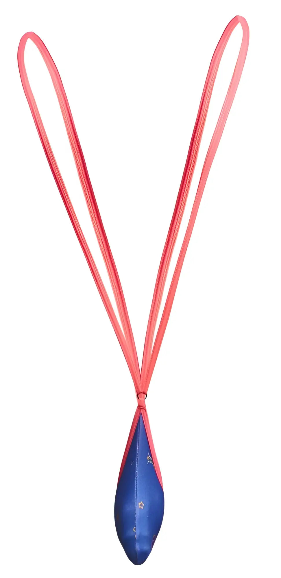 Justin+Simon XSJ04 sling color party vibrant pink corded necklace with glossy blue teardrop pendant and gold accents