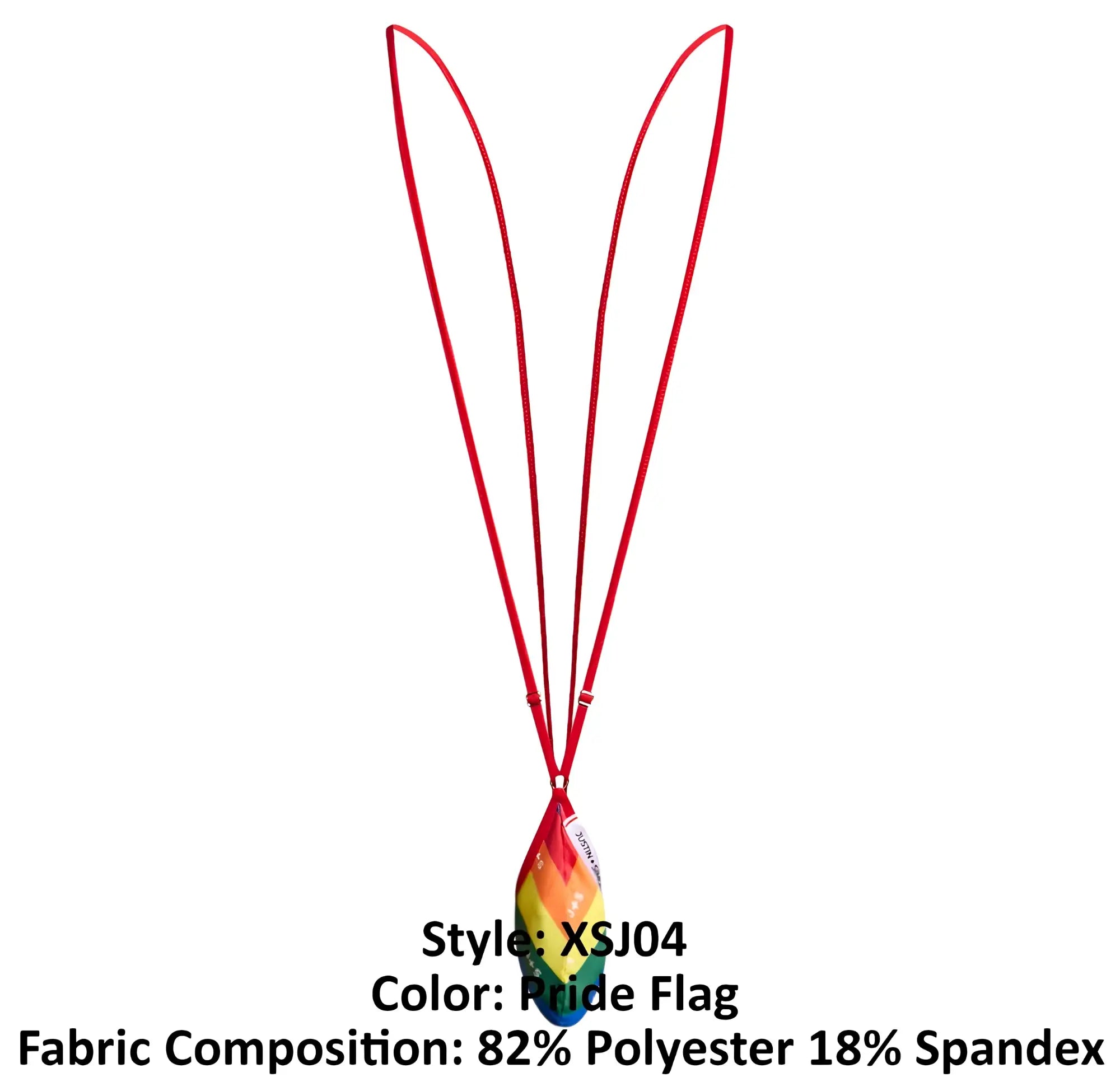Justin simon xsj04 sling color pride flag rainbow lanyard with vibrant tapered pendant made of polyester and spandex