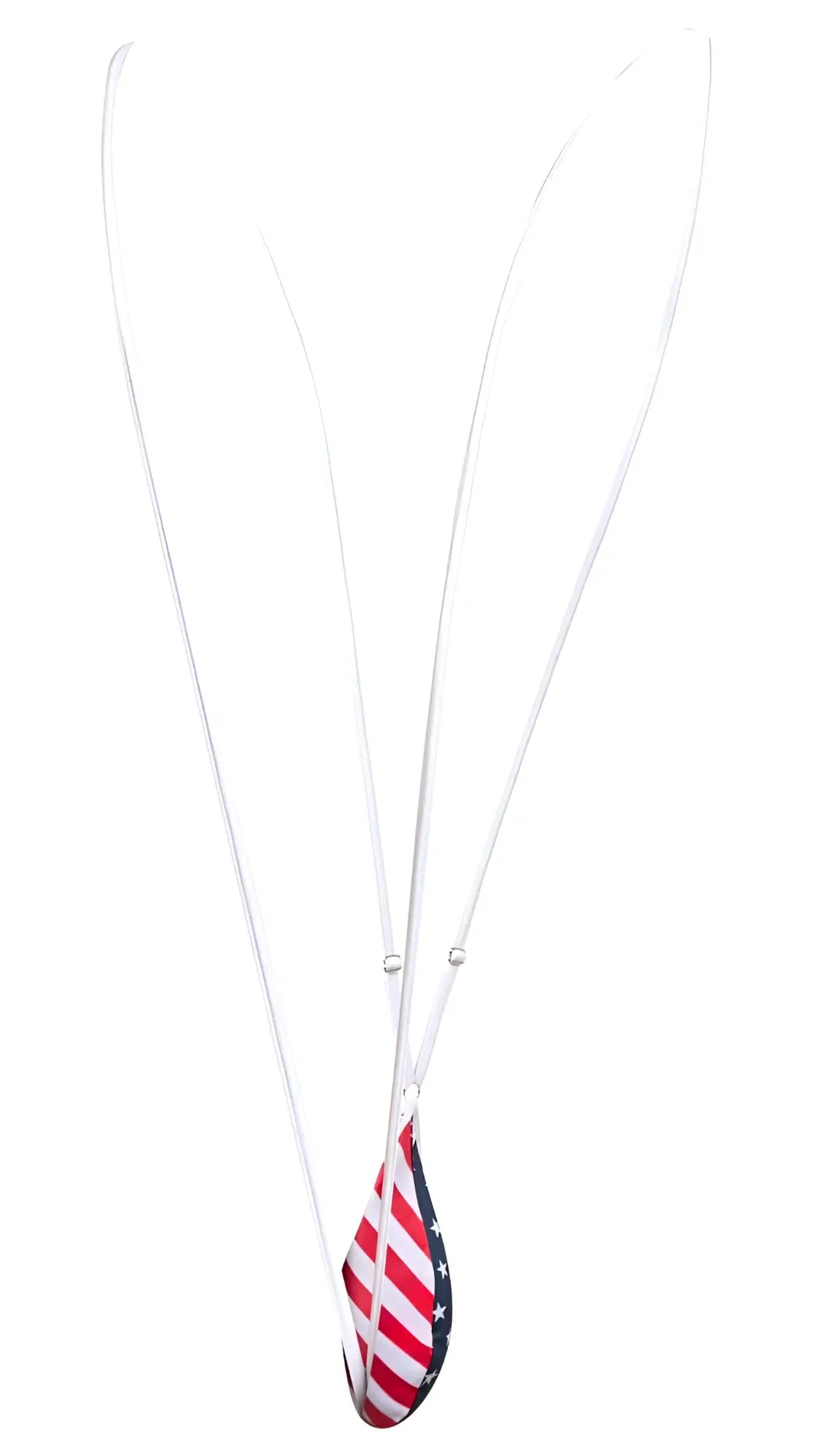 A teardrop pendant necklace featuring a red white and blue american flag design from justin simon xsj04 sling color usa flag