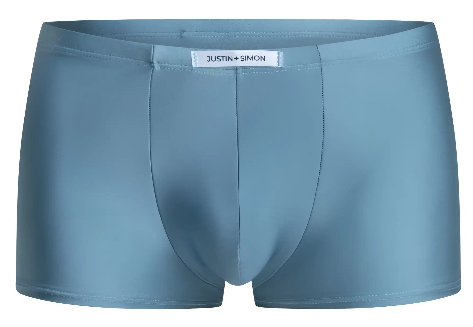 Light blue justin simon men’s briefs with smooth seamless fabric in metal green classic boxer style xsj08