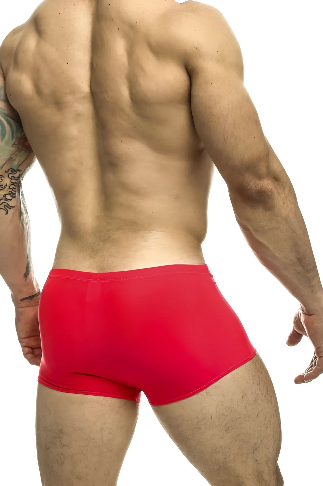 Justin and simon xsj08 classic coral red athletic briefs with smooth form-fitting fabric for comfortable wear