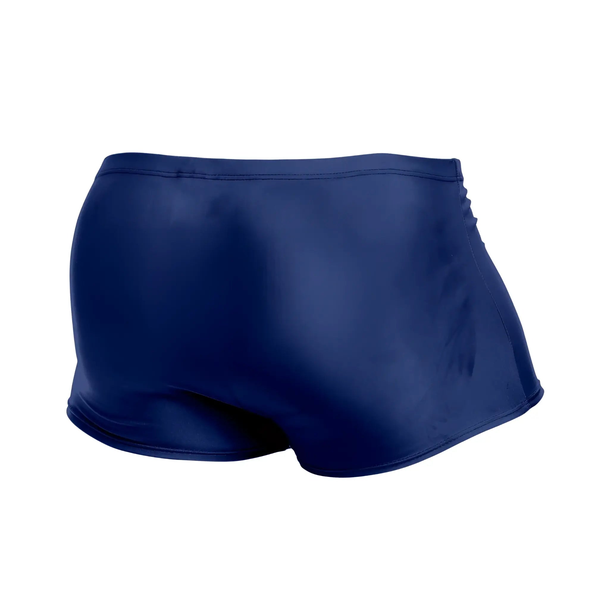 Justin+Simon xsj08 classic trunks in royal blue featuring smooth shiny navy blue swim fabric