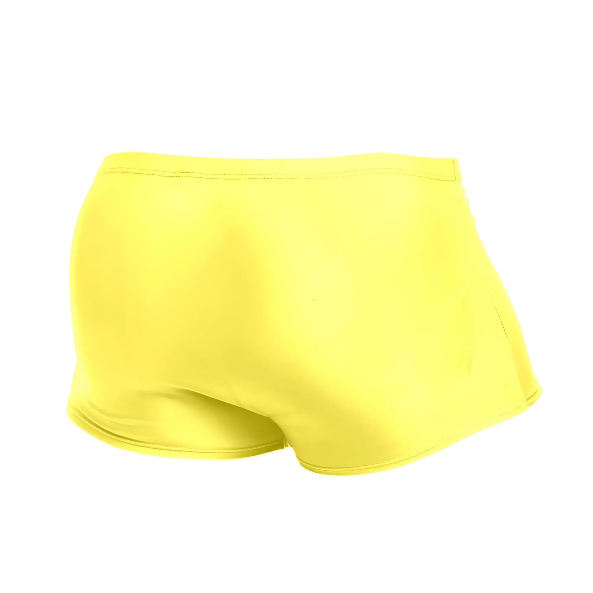 Justin+Simon xsj08 classic trunks bright yellow smooth-textured swim trunks with minimalist design for swimming