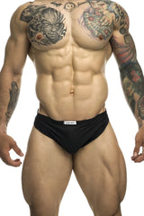 Black justin simon xsj09 running shorts with small white label at waistband designed for athletic use
