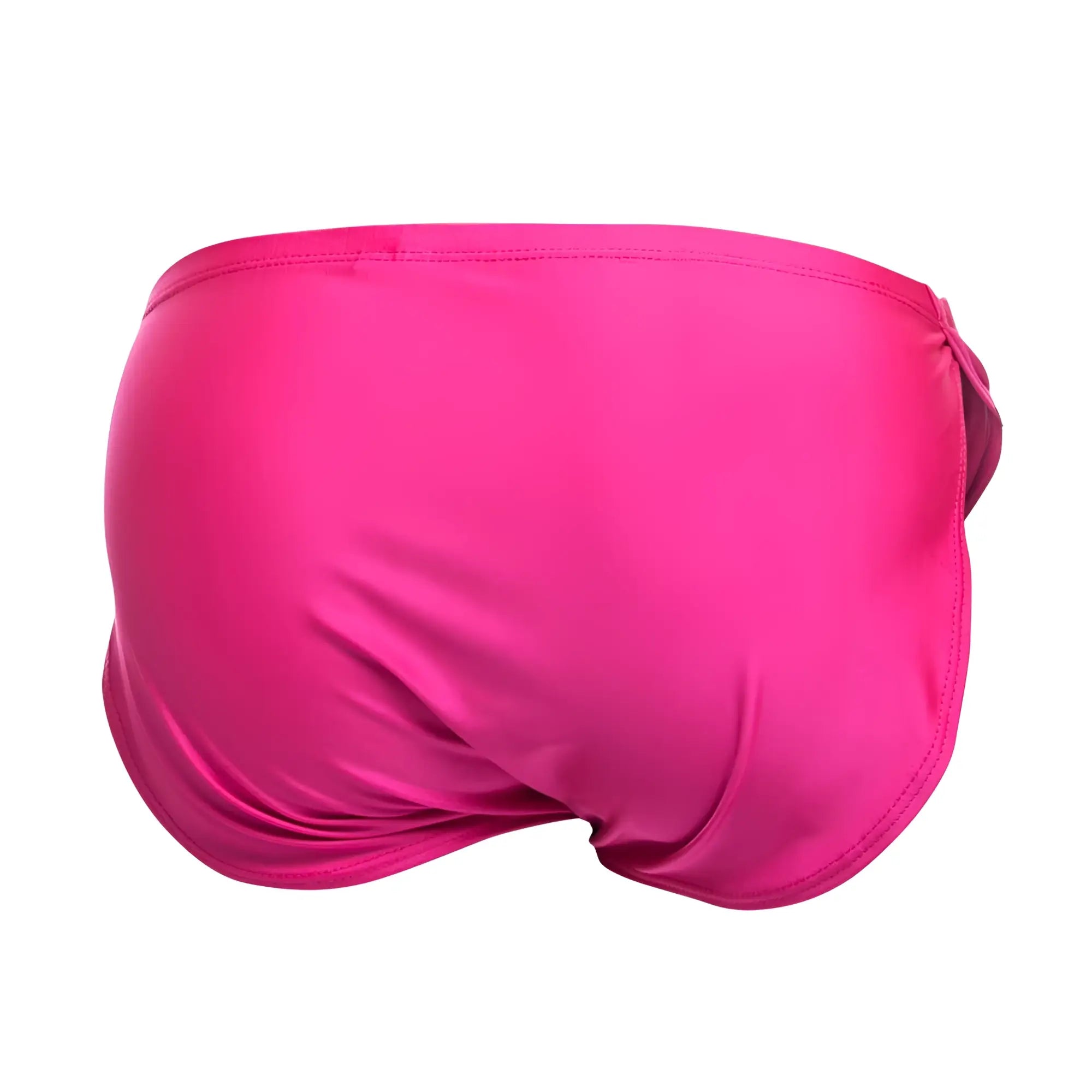 Justin simon xsj09 running shorts in hot pink with smooth satin fabric and side tie closure