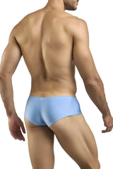 Light blue cheeky bulge boxer briefs made of smooth stretchy fabric by JUSTIN SIMON model XSJ13