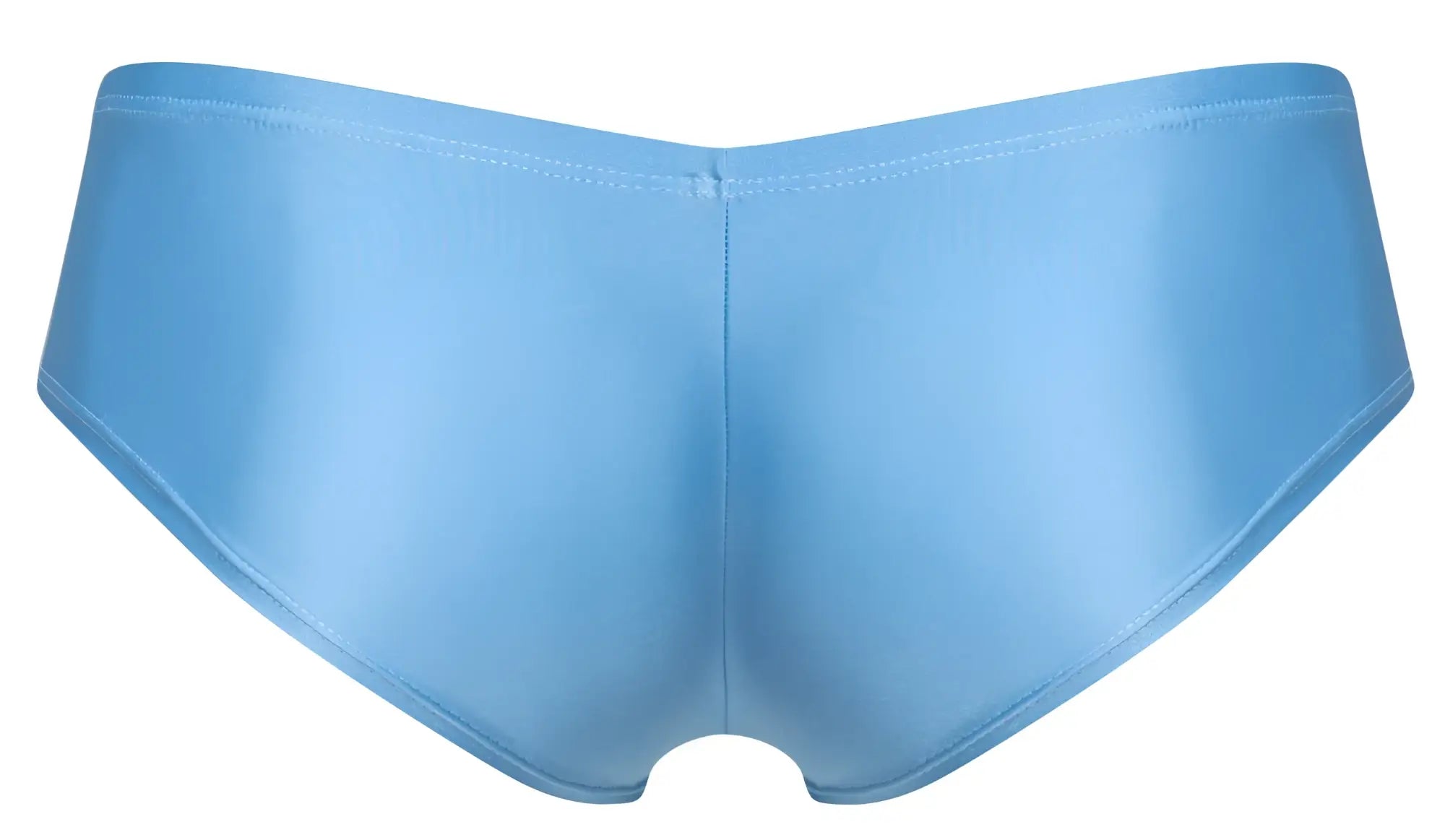 Justin simon xsj13 cheeky bulge boxer baby blue satin briefs with glossy finish and clean waistband stitching