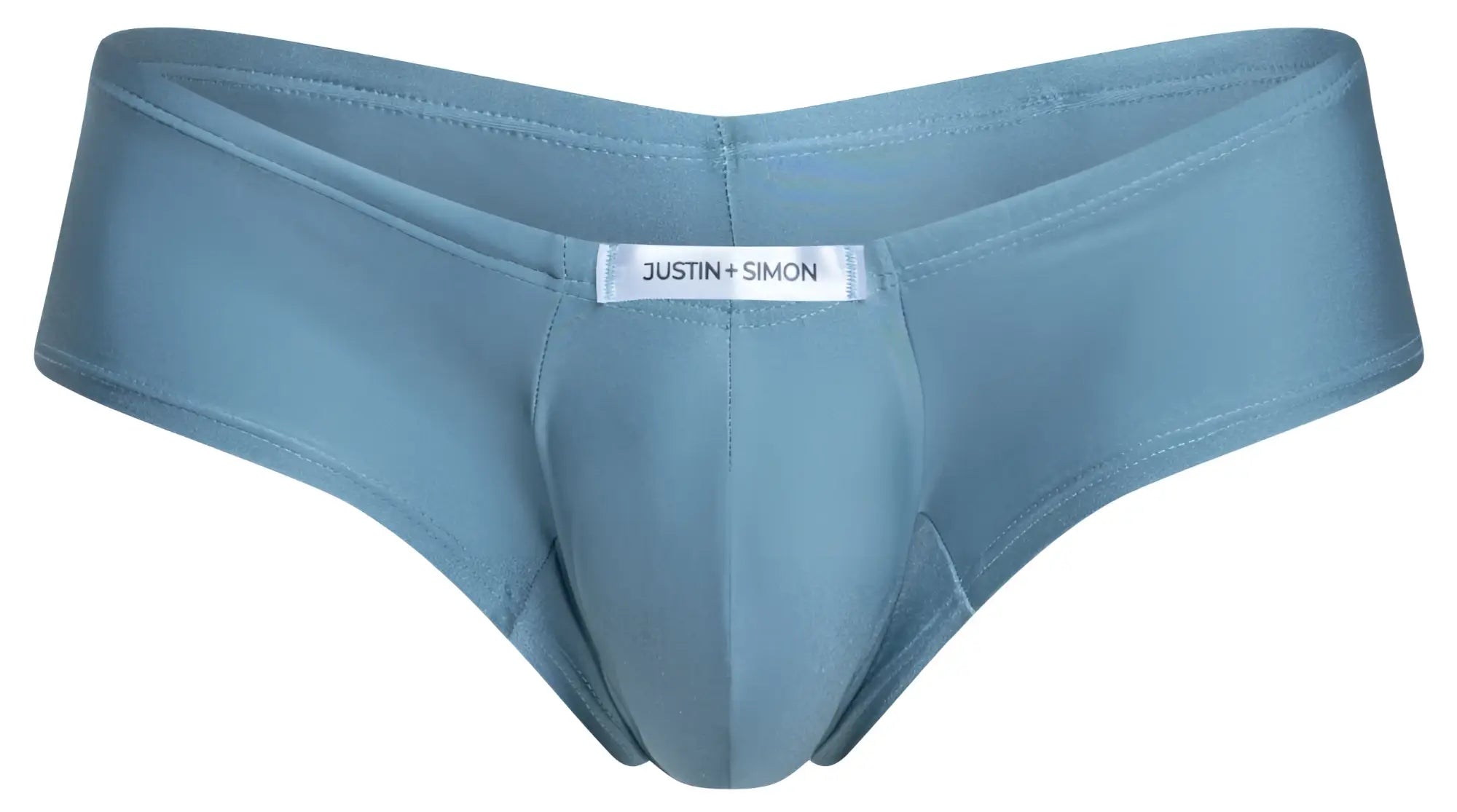 Justin simon xsj13 cheeky bulge boxer in metal green with smooth form-fitting fabric and central pouch design