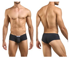Black men’s briefs justin+simon xsj13 cheeky bulge boxer in peach black with white waistband label