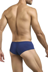 Navy blue cheeky bulge boxer briefs by JUSTIN SIMON in peach and navy for a stylish and comfortable fit