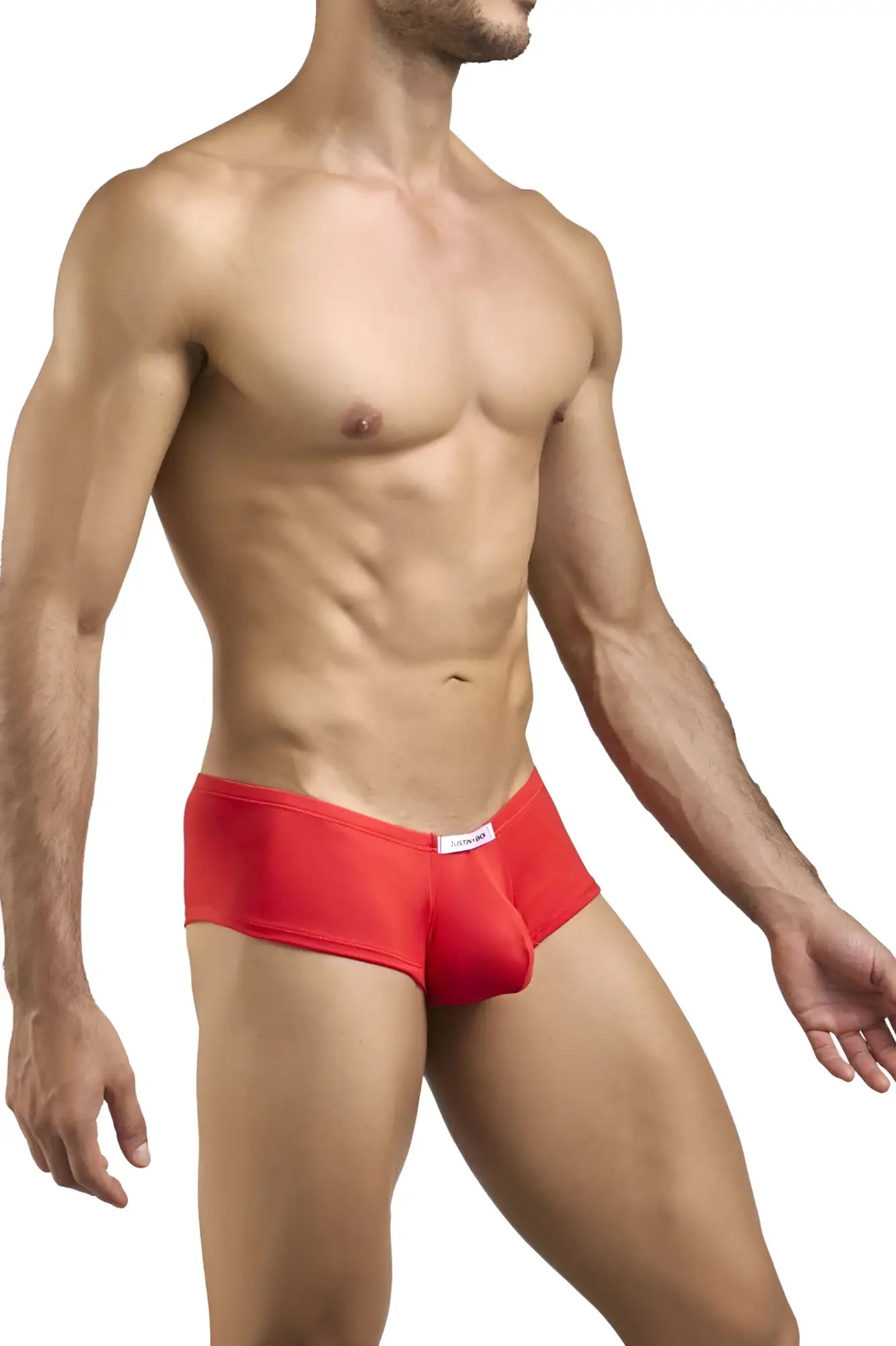 Justin simon xsj13 cheeky bulge boxer snug fit red briefs with small white label at waistband
