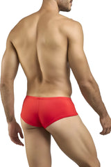 Justin simon xsj13 cheeky bulge boxer in peach red with smooth form fitting design for comfortable wear