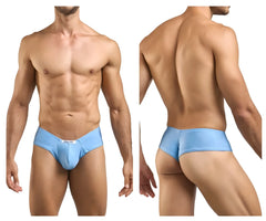Justin+Simon xsj22 cheek briefs in baby blue with smooth form-fitting fabric and a small front brand tag