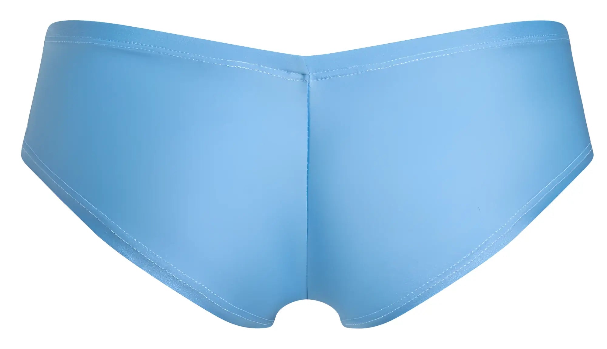 Light blue smooth textured women’s justin simon xsj22 cheek briefs with a simple seamless design