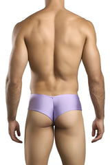 Lavender satin cheek briefs by justin simon in lilac color featuring soft silky material and cheeky fit