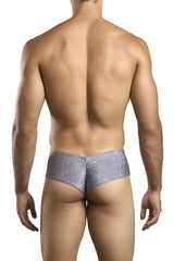 Justin simon xsj22 cheek briefs in lurex gray shiny silver glitter material for a stylish and comfortable fit
