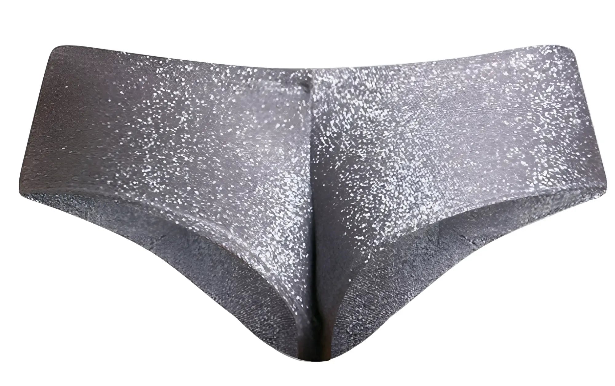 Shiny silver glittery lurex gray justin+simon xsj22 cheek briefs with a sleek form-fitting design