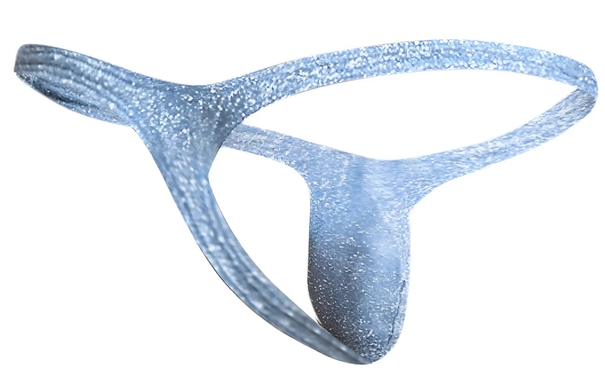 Justin Simon XSJBU02 bulge thong in lurex blue shiny silver glittery with a sleek form-fitting design