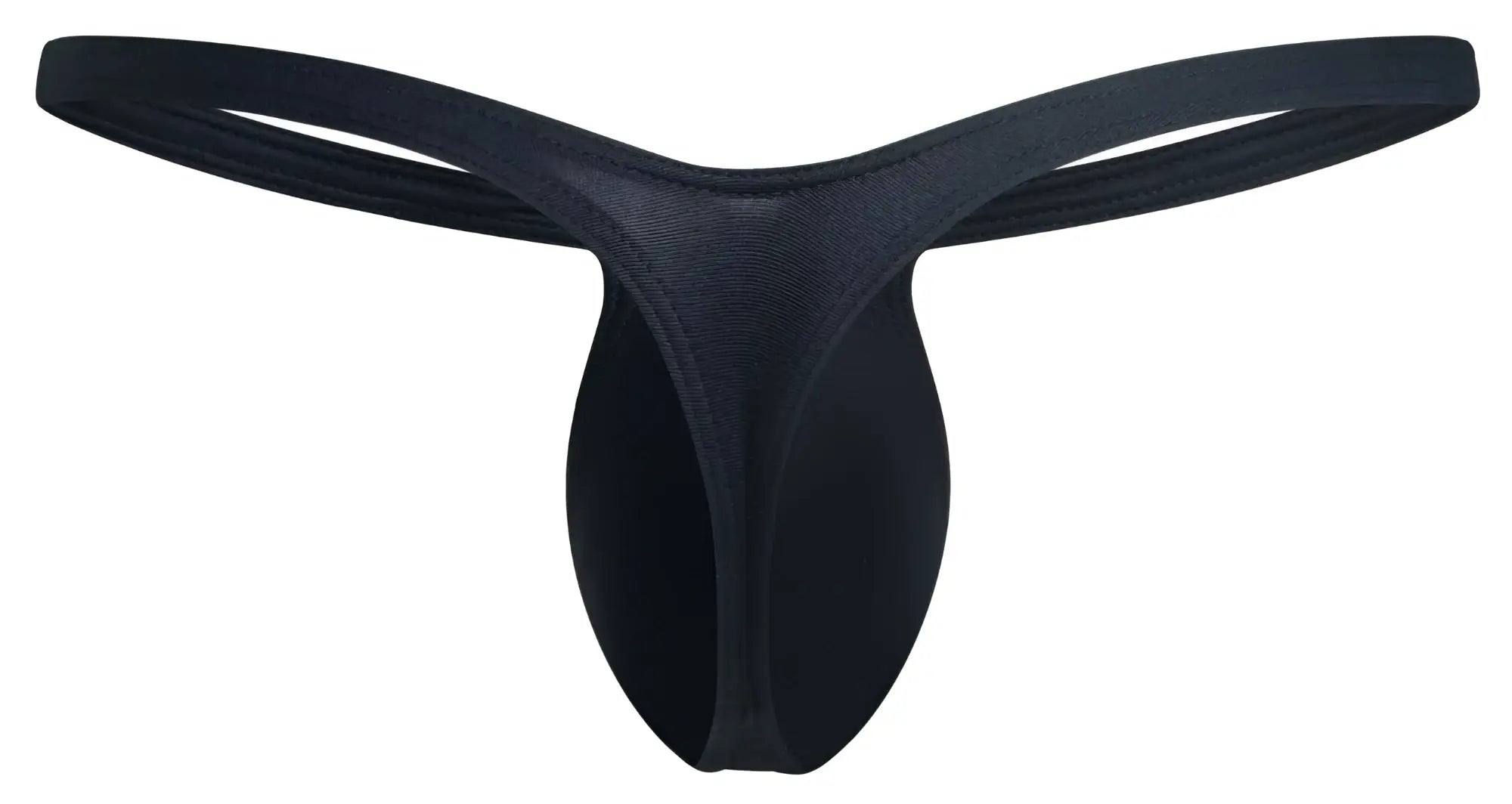 Black seamless thong from Justin Simon XSJBU02 bulge thongs made of stretchy fabric with a minimalist design
