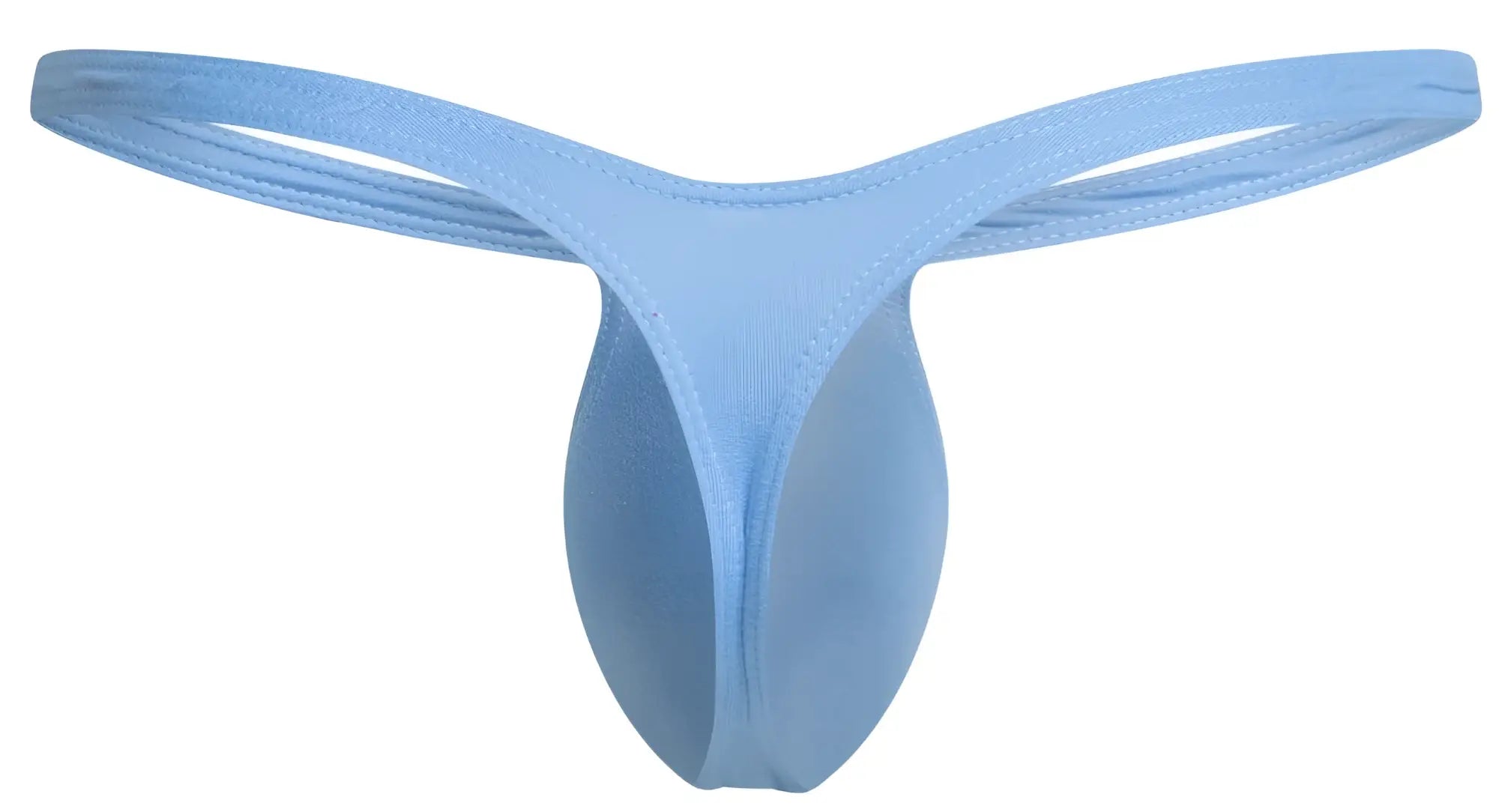 Light blue seamless fabric thong with smooth form fitting design from JUSTIN+SIMON XSJBU02 bulge thongs collection
