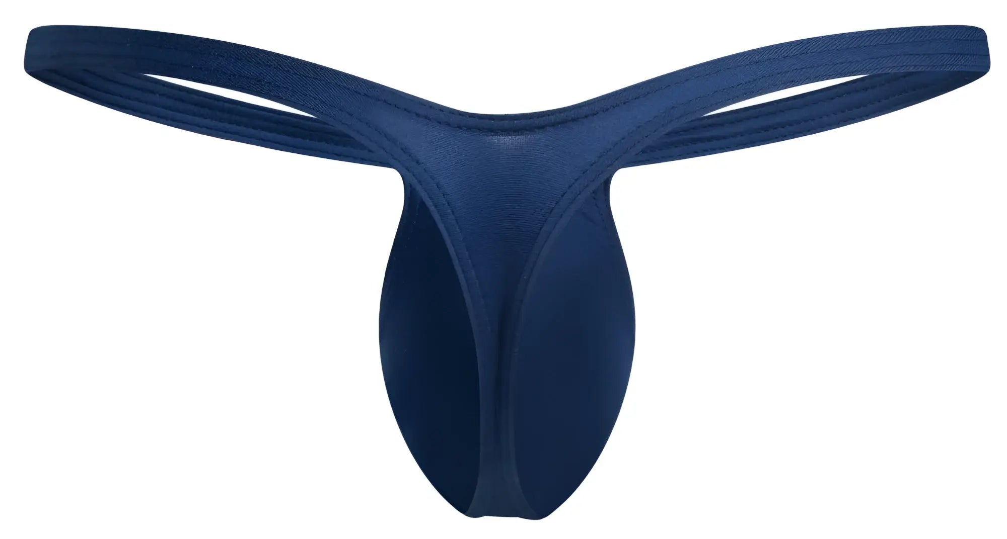 Justin+Simon bulge thong in deep navy blue made of smooth stretchy fabric with a sleek minimalist design