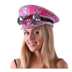 CHAPEAU DE FESTIVAL À PAILLETTES AVEC LUNETTES DE PROTECTION