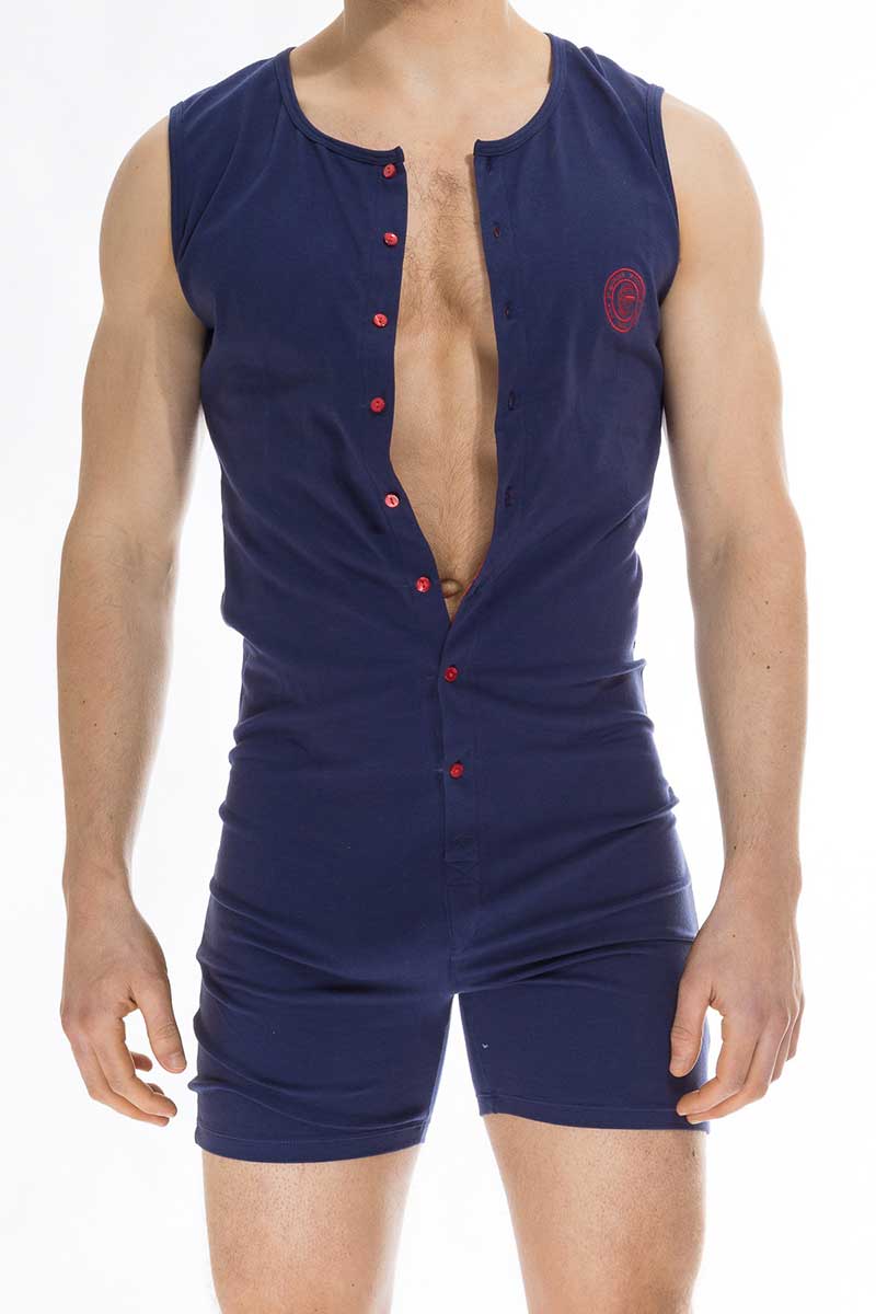 L'Homme Invisible Hypnos Einteiler-Bodysuit, Marineblau, HW137-HYP-049, Größe XL