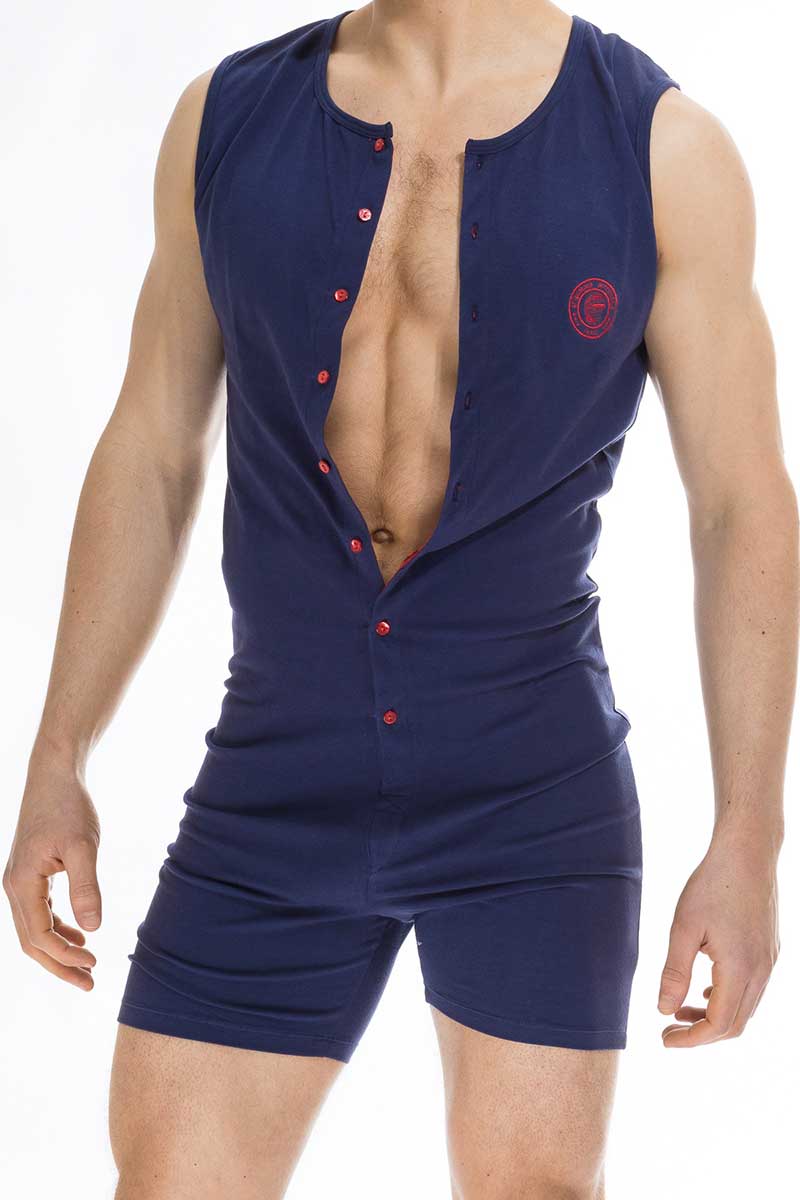 L'Homme Invisible Hypnos Einteiler-Bodysuit, Marineblau, HW137-HYP-049, Größe XL